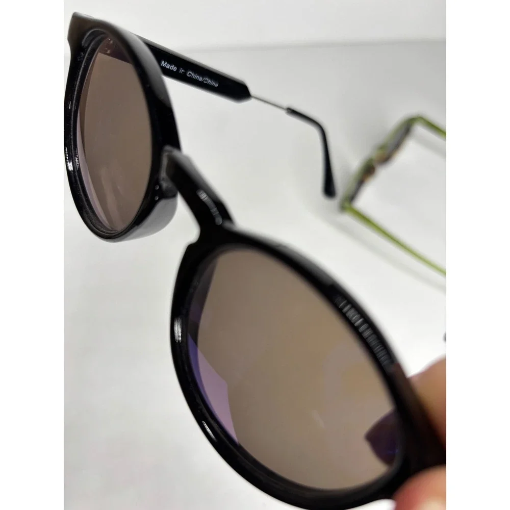 Round Sunglasses Lot of 2 Unisex Black Green UV Protection AS IS